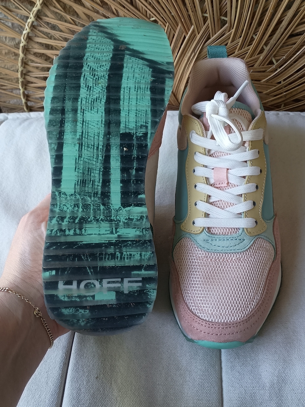 Hoff Women’s Pastel Colorblock Sneakers - Pink, Mint & Yellow_6 - Picture 4 of 7